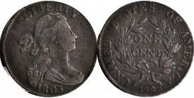 Draped Bust Cent
1803 Draped Bust Cent. S-256. Rarity-3. Small Date, Small Fraction. VF Details--Environmental Damage (PCGS).
PCGS# 1482. NGC ID: 22...