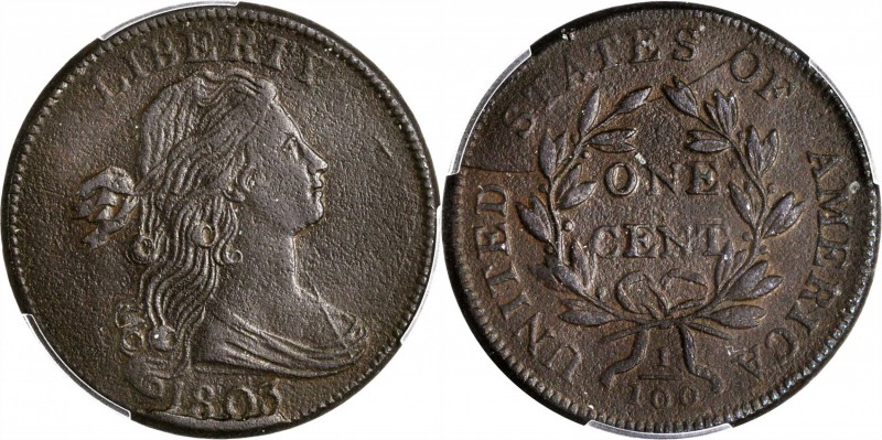 Draped Bust Cent
1803 Draped Bust Cent. S-263. Rarity-3. Small Date, Small Frac...