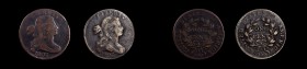 Draped Bust Cent
Lot of (2) 1807-Dated Draped Bust Cents.
Included are: 1807/6 Large 7, Pointed 1, Very Good, granular; and 1807 Large Fraction, Ver...