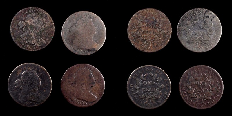 Draped Bust Cent
Lot of (4) Draped Bust Cents.
Included are: 1805 Very Good, p...