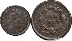 Classic Head Cent
1812 Classic Head Cent. S-288. Rarity-2. Large Date. VF Details--Damage (PCGS).
PCGS# 1564. NGC ID: 224W.
Estimate: $200
