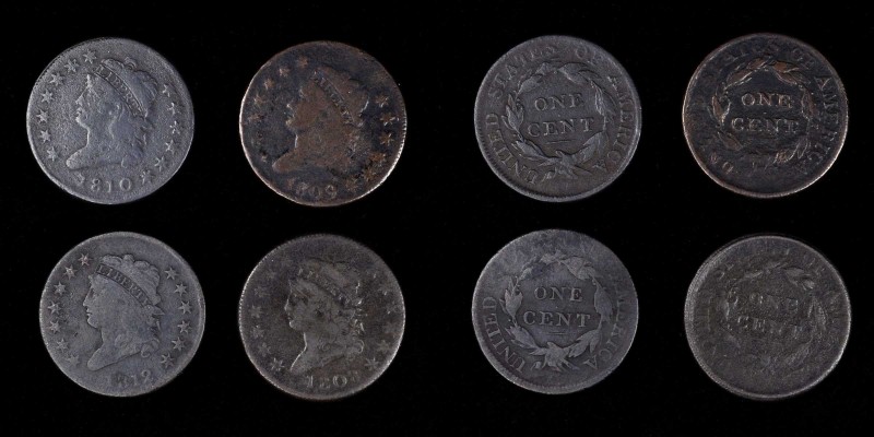 Classic Head Cent
Lot of (4) Classic Head Cents.
Included are: 1808 Very Good,...