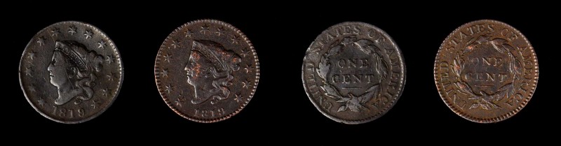 Matron Head Cent
Lot of (2) 1819-Dated Matron Head Cents.
Included are: 1819/8...