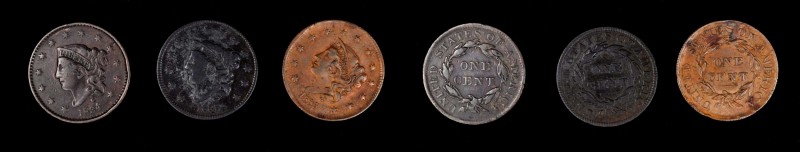 Matron Head Cent
Lot of (3) Matron Head Cents.
Included are: 1834 Large 8, Sma...