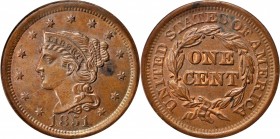 Braided Hair Cent
1851 Braided Hair Cent. N-38. Rarity-1. MS-64 BN (PCGS). OGH.
PCGS# 1892. NGC ID: 226H.
From the Monterrey Collection.
Estimate:...