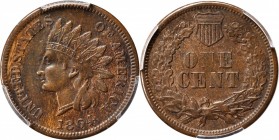 Indian Cent
1864 Indian Cent. Bronze. L on Ribbon. EF-45 (PCGS).
PCGS# 2079. NGC ID: 227M.
Estimate: $150