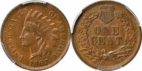 Indian Cent
1867 Indian Cent. AU-55 (PCGS).
PCGS# 2088. NGC ID: 227R.
Estimate: $175