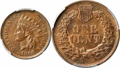 Indian Cent
1868 Indian Cent. MS-64 BN (PCGS).
PCGS# 2091. NGC ID: 227S.
Estimate: $350