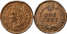 Indian Cent
1871 Indian Cent. Bold N. AU Details--Cleaned (PCGS).
PCGS# 2100. NGC ID: 227V.
Estimate: $250