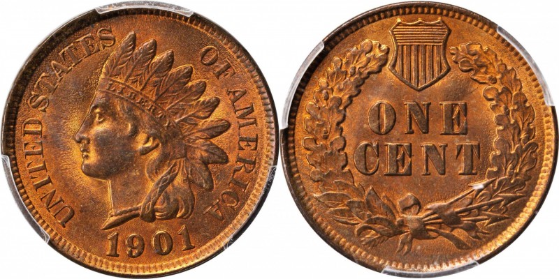 Indian Cent
1901 Indian Cent. MS-64 RB (PCGS).
PCGS# 2209. NGC ID: 228W.
Esti...