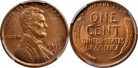Lincoln Cent
1917-D Lincoln Cent. MS-64 RB (PCGS).
PCGS# 2499. NGC ID: 22BT.
Estimate: $200