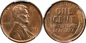 Lincoln Cent
1917-S Lincoln Cent. MS-64 RB (PCGS).
PCGS# 2502. NGC ID: 22BU.
Estimate: $250