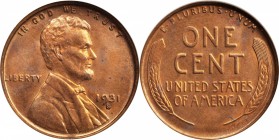 Lincoln Cent
1931-S Lincoln Cent. MS-64 RB (NGC). OH.
PCGS# 2619. NGC ID: 22D4.
Estimate: $300