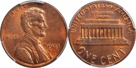 Lincoln Cent
1983 Lincoln Cent. FS-801. Doubled Die Reverse. MS-64 RB (PCGS).
PCGS# 3055. NGC ID: 22HW.
Estimate: $150