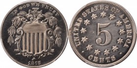 Shield Nickel
1875 Shield Nickel. Proof. Unc Details--Cleaned (PCGS).
PCGS# 3829. NGC ID: 276S.
From the Monterrey Collection.
Estimate: $120
