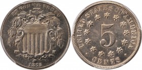 Shield Nickel
1875 Shield Nickel. AU Details--Surfaces Smoothed (PCGS).
PCGS# 3804. NGC ID: 22PA.
From the Monterrey Collection.
Estimate: $150