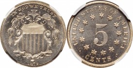 Shield Nickel
1879 Shield Nickel. Proof-64 (NGC).
PCGS# 3833. NGC ID: 22PG.
Estimate: $400
