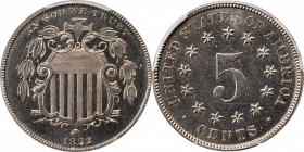Shield Nickel
1882 Shield Nickel. Proof-64 (PCGS).
PCGS# 3837. NGC ID: 276Y.
From the Monterrey Collection.
Estimate: $220