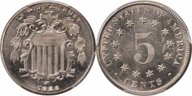Shield Nickel
1883 Shield Nickel. Unc Details--Cleaned (PCGS).
PCGS# 3813. NGC ID: 22PE.
From the Monterrey Collection.
Estimate: $100