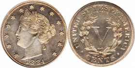 Liberty Head Nickel
1884 Liberty Head Nickel. Proof-65 Cameo (PCGS).
PCGS# 83882. NGC ID: 22PV.
Estimate: $300