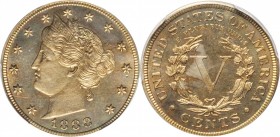 Liberty Head Nickel
1888 Liberty Head Nickel. Proof-64 Cameo (PCGS). CAC.
PCGS# 83886. NGC ID: 277W.
Estimate: $400