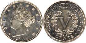Liberty Head Nickel
1906 Liberty Head Nickel. Proof-64 Cameo (PCGS).
PCGS# 83904. NGC ID: 278G.
Estimate: $300