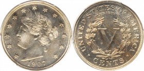 Liberty Head Nickel
1907 Liberty Head Nickel. Proof-66 (PCGS).
PCGS# 3905. NGC ID: 278H.
Estimate: $450