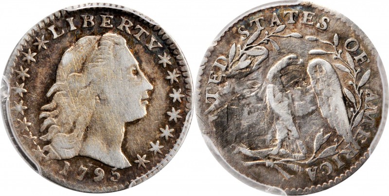 Flowing Hair Half Dime
1795 Flowing Hair Half Dime. LM-3. Rarity-5. Fine Detail...