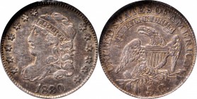 Capped Bust Half Dime
1830 Capped Bust Half Dime. LM-8. Rarity-1. AU-55 (NGC).
PCGS# 38646. NGC ID: 232C.
Estimate: $125