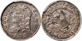 Capped Bust Half Dime
1832 Capped Bust Half Dime. LM-5. Rarity-1. AU-53 (PCGS).
PCGS# 4279. NGC ID: 232E.
Estimate: $165