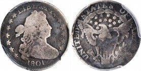 Draped Bust Dime
1801 Draped Bust Dime. JR-1. Rarity-4. Good Details--Damage (PCGS).
PCGS# 4471. NGC ID: 236J.
Estimate: $275