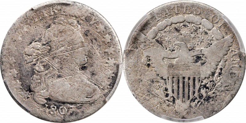 Draped Bust Dime
1807 Draped Bust Dime. JR-1, the only known dies. Rarity-1. VG...