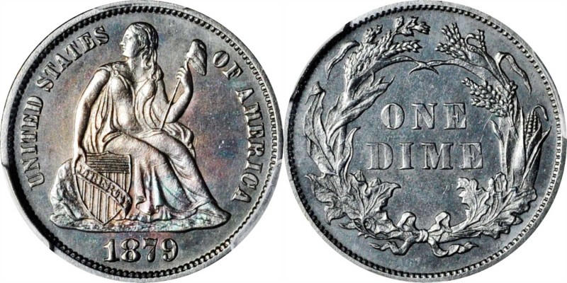 Liberty Seated Dime
1879 Liberty Seated Dime. Unc Details--Questionable Color (...