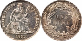 Liberty Seated Dime
1883 Liberty Seated Dime. Proof-63 (PCGS).
PCGS# 4780. NGC ID: 23D8.
Estimate: $425