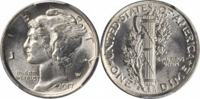 Mercury Dime
1917-D Mercury Dime. MS-63 FB (PCGS).
PCGS# 4913. NGC ID: 23H3.
Estimate: $350