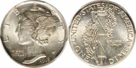 Mercury Dime
1918 Mercury Dime. MS-62 FB (PCGS).
PCGS# 4917. NGC ID: 23H5.
Estimate: $100