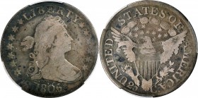 Draped Bust Quarter
1806/5 Draped Bust Quarter. B-1. Rarity-2. VG-8 (PCGS).
PCGS# 5315.
Estimate: $500
