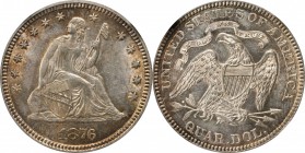 Liberty Seated Quarter
1876 Liberty Seated Quarter. Type I Reverse. MS-61 (NGC).
PCGS# 5501. NGC ID: 23V2.
Estimate: $175