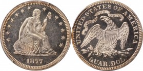 Liberty Seated Quarter
1877 Liberty Seated Quarter. Proof-63 Cameo (PCGS).
PCGS# 85578. NGC ID: 23X9.
From the Monterrey Collection.
Estimate: $60...