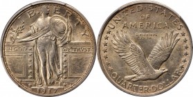 Standing Liberty Quarter
1917-D Standing Liberty Quarter. Type I. AU-58 (PCGS).
PCGS# 5708. NGC ID: 2432.
Estimate: $200