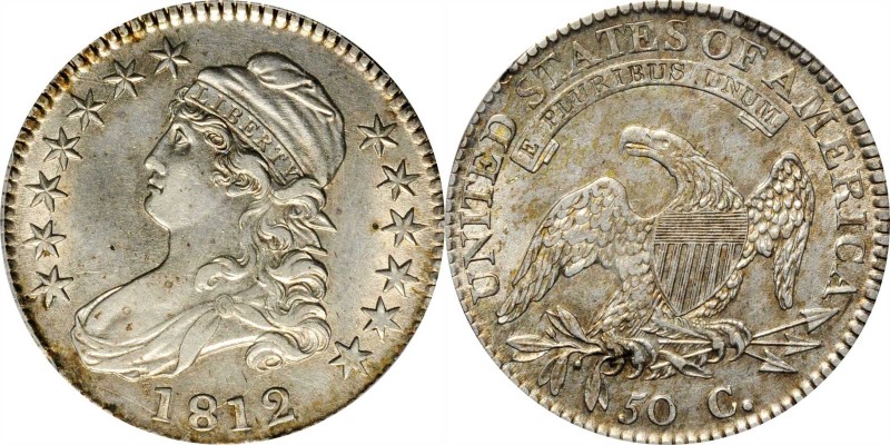 Capped Bust Half Dollar
1812 Capped Bust Half Dollar. O-105a. Rarity-2. AU-55 (...