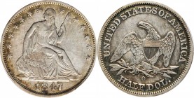 Liberty Seated Half Dollar
1847-O Liberty Seated Half Dollar. WB-2. Rarity-2. Repunched Date. EF Details--Cleaned (PCGS).
PCGS# 6259. NGC ID: 24HB....