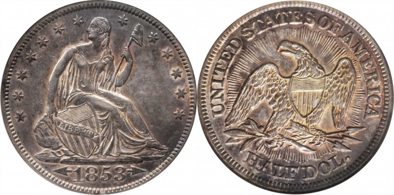 Liberty Seated Half Dollar
1853 Liberty Seated Half Dollar. Arrows and Rays. WB...