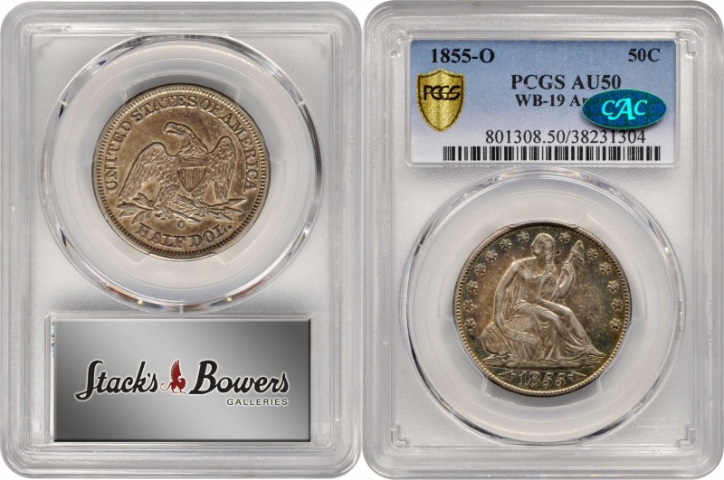 Liberty Seated Half Dollar
1855-O Liberty Seated Half Dollar. Arrows. WB-19. Ra...