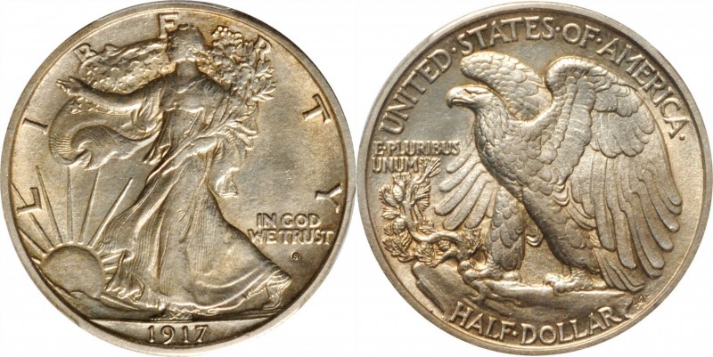 Walking Liberty Half Dollar
1917-S Walking Liberty Half Dollar. Obverse Mintmar...