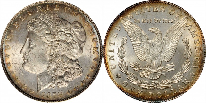 Morgan Silver Dollar
1878 Morgan Silver Dollar. 7 Tailfeathers. Reverse of 1878...