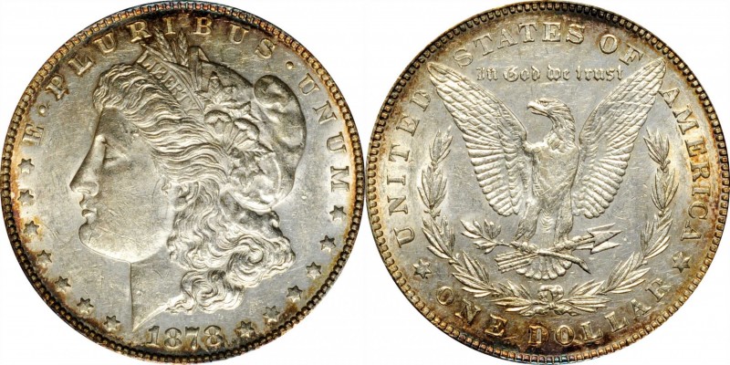 Morgan Silver Dollar
1878 Morgan Silver Dollar. 7 Tailfeathers. Reverse of 1878...