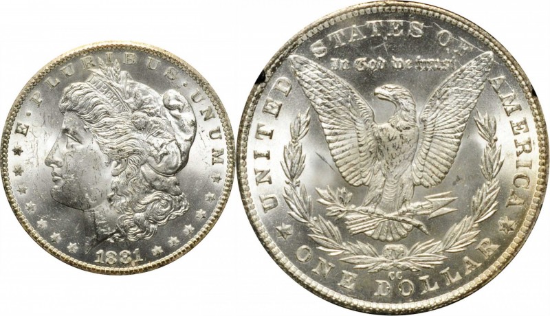 Morgan Silver Dollar
1881-CC GSA Morgan Silver Dollar. MS-62 (NGC).
The origin...