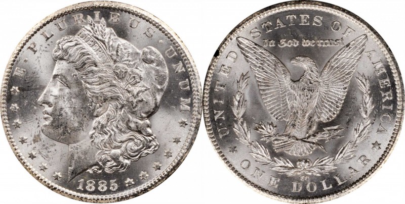 Morgan Silver Dollar
1885-CC GSA Morgan Silver Dollar. MS-62 (NGC).
The origin...