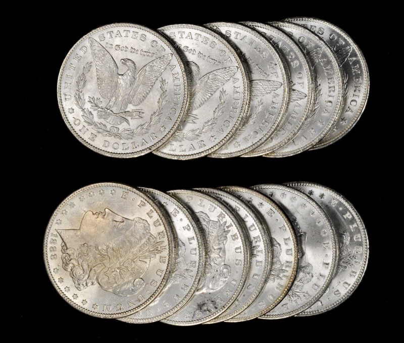 Morgan Silver Dollar
Lot of (13) 1888 Morgan Silver Dollars. Average MS-60 to M...